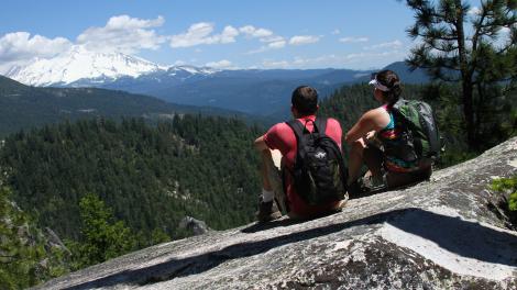 Admiring the view at Castle Crags State Park