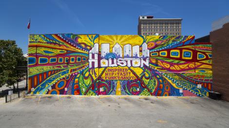 Mural del artista de grafiti Gonzo247 en el Market Square Park