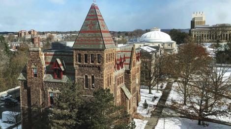 Winter view of Cornell University campus