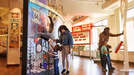 广场历史博物馆展出的 66 号公路纪念品