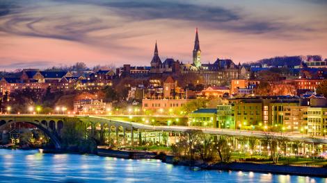 Beautiful night view of the Capital Region USA
