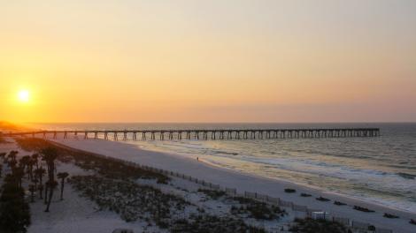 Sunset at the Pensacola Beach Gulf Pier, Florida