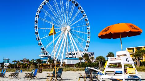 SkyWheel ride on the boardwalk at Myrtle Beach, South Carolina