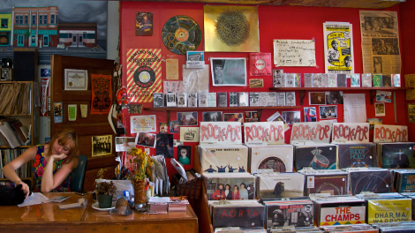 Records and more on display at a boutique in Portland, Oregon