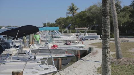 Boating to Cabbage Key off the coast of Fort Myers, Florida