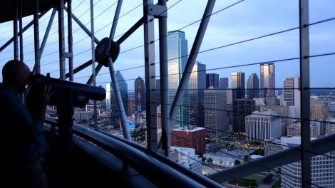 View of downtown Dallas, Texas from the GeoDeck at Reunion Tower