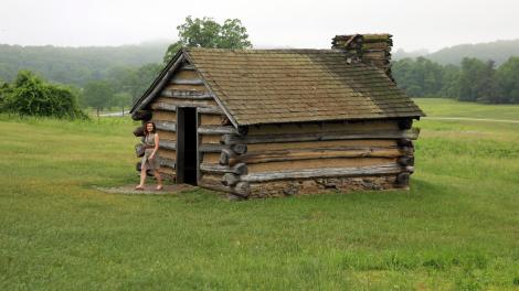 Eine der zahlreichen Holzhütten im Valley Forge National Military Park
