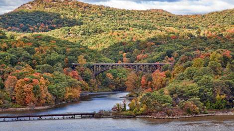 纽约州哈德逊谷秋季的壮美风光