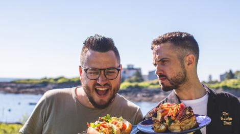 Sampling lobster dishes in Portland, Maine