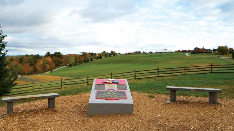 贝瑟尔伍兹艺术中心的伍德斯托克纪念碑，位于纽约州沙利文县卡茨基尔地区