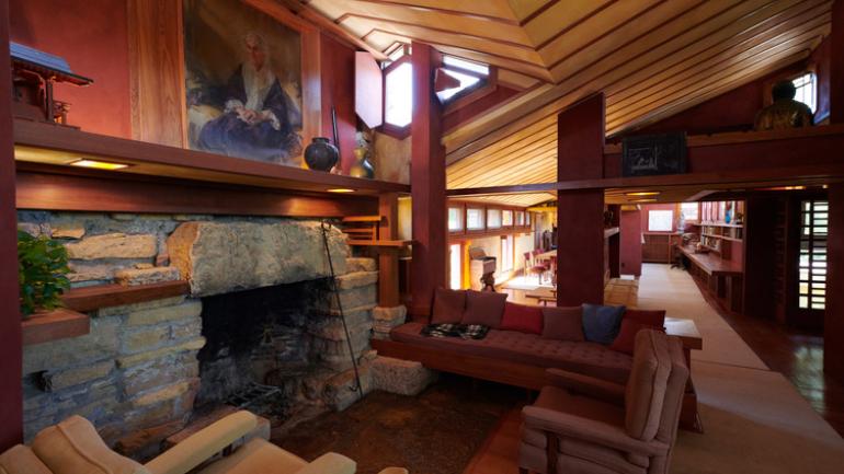 威斯康星州弗兰克·劳埃德·赖特 Taliesin 居所的内饰空间