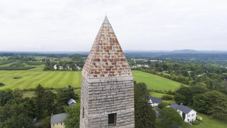 纽约州斯蒂尔沃特萨拉托加战场国家公园的鸟瞰图