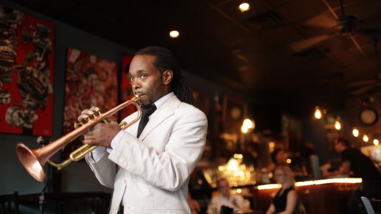 路易斯安那州紐奧良的爵士小號手