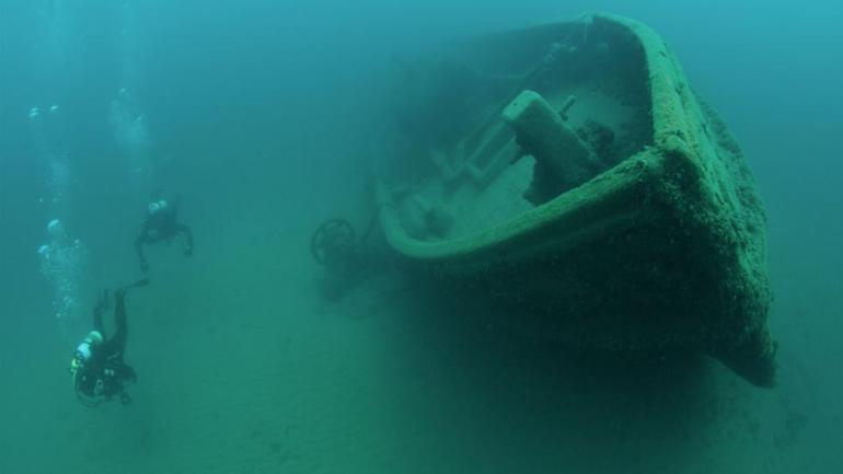 The steel-hulled Sport sank in the waters of Lake Huron in 1873.