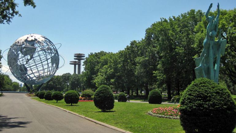 Flushing Meadows Corona Park was constructed to host the 1939 World’s Fair. Today it is a popular gathering spot for visitors and Queens locals alike.