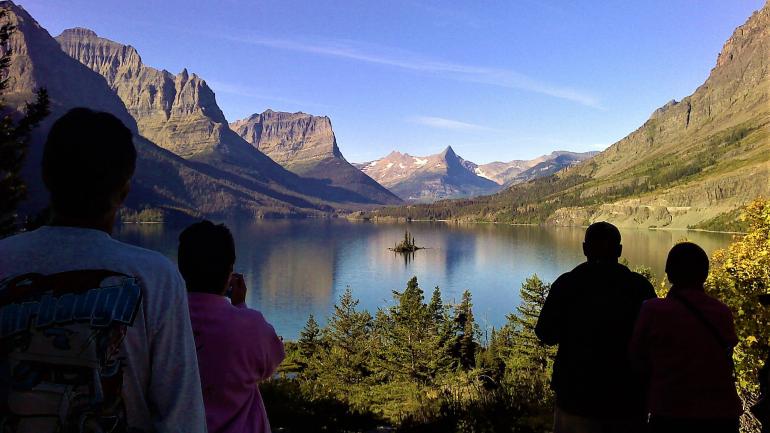 Taking in the stunning views of Glacier National Park, Montana
