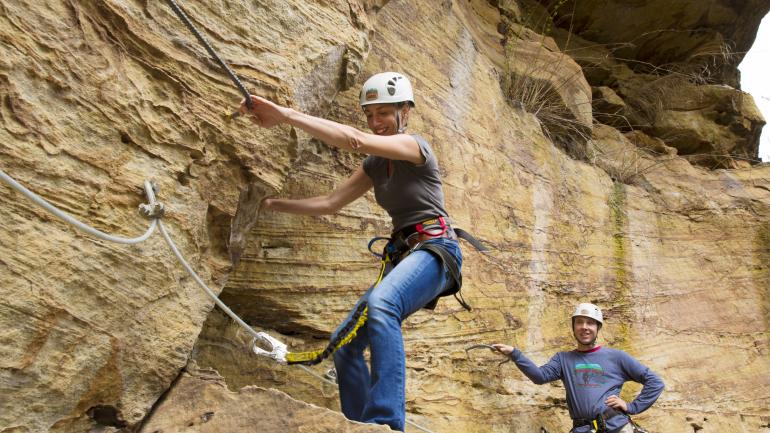 Escalade à Torrent Falls au Kentucky