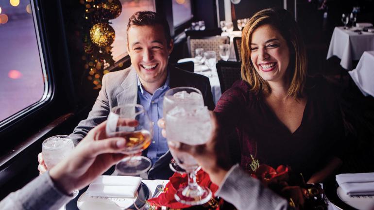 Toasting with friends on an Odyssey Cruise 