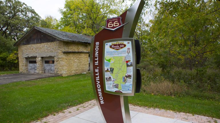 The Route 66 Kiosk is a popular stop for visitors to discover all the attractions that Route 66 has to offer.