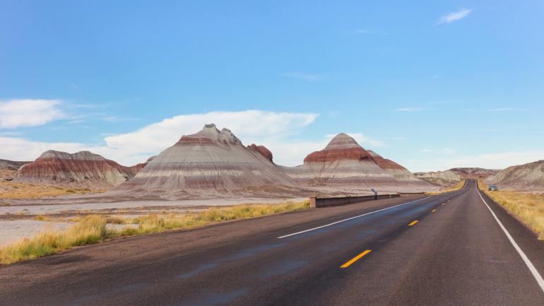 穿越亚利桑那州东北部的彩绘沙漠公园和石化林国家公园