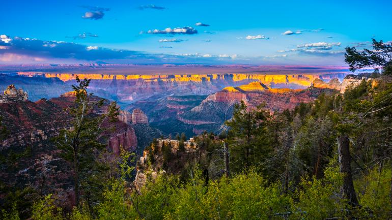 大峽谷北緣的日落美景