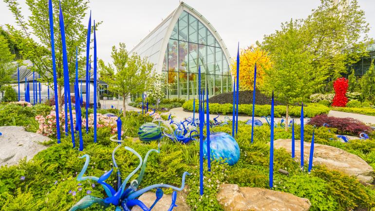 Blown glass shapes at Chihuly Garden and Glass