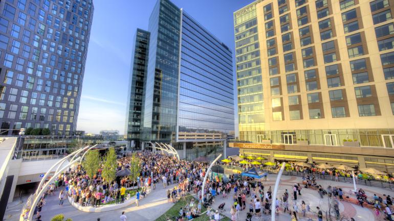 Outdoor green spaces at Tysons Corner Center in Tysons, Virginia