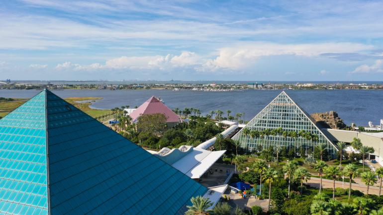 The impressive pyramids of Moody Gardens in Galveston, Texas
