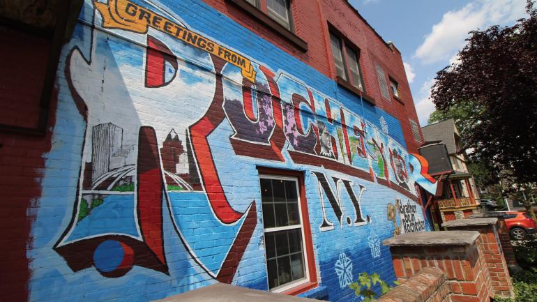 罗切斯特的一幅彩色壁画 罗切斯特的一幅彩色壁画