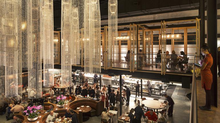 El moderno restaurante Morimoto Asia en Disney Springs