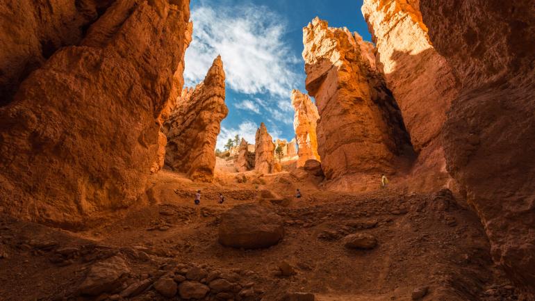 Colorful spires called hoodoos in Bryce Canyon National Park