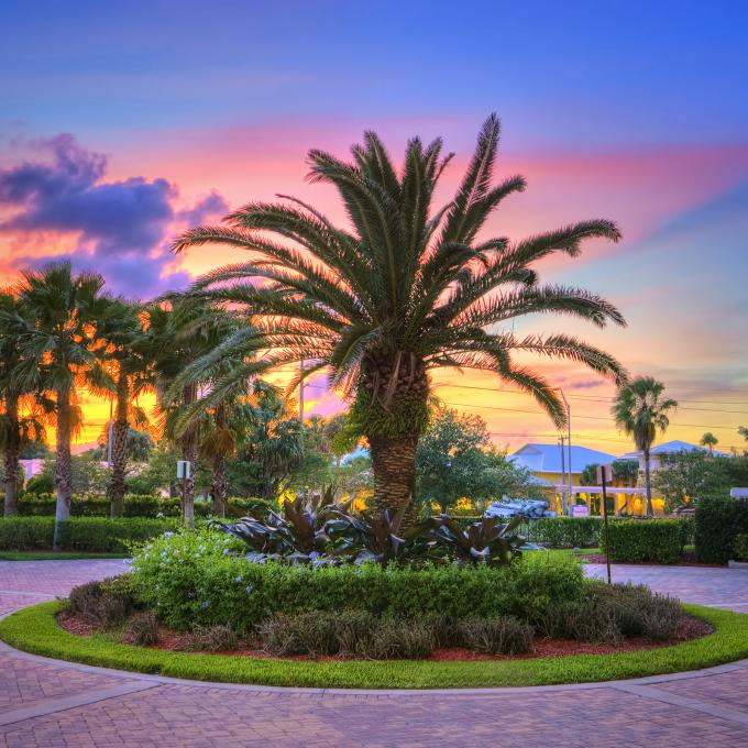 佛罗里达州斯图尔特的瑰丽日落风景