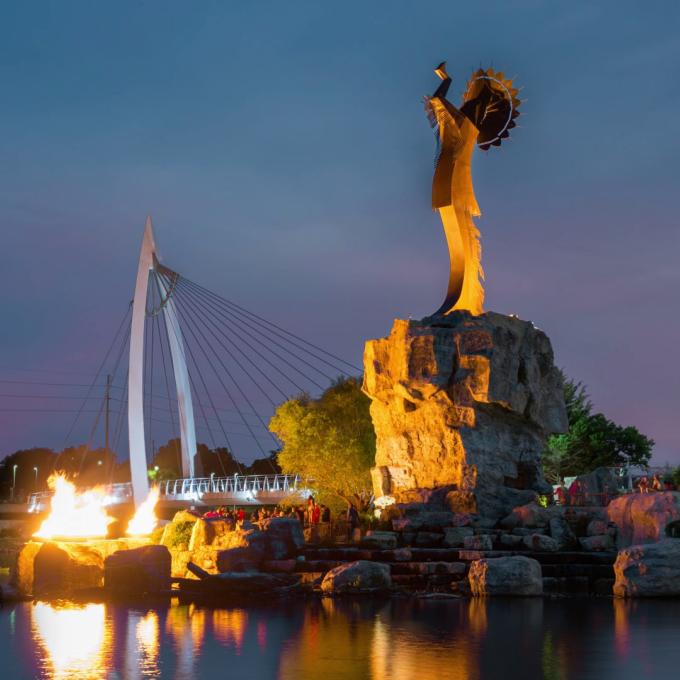 The Keeper of the Plains statue in Wichita