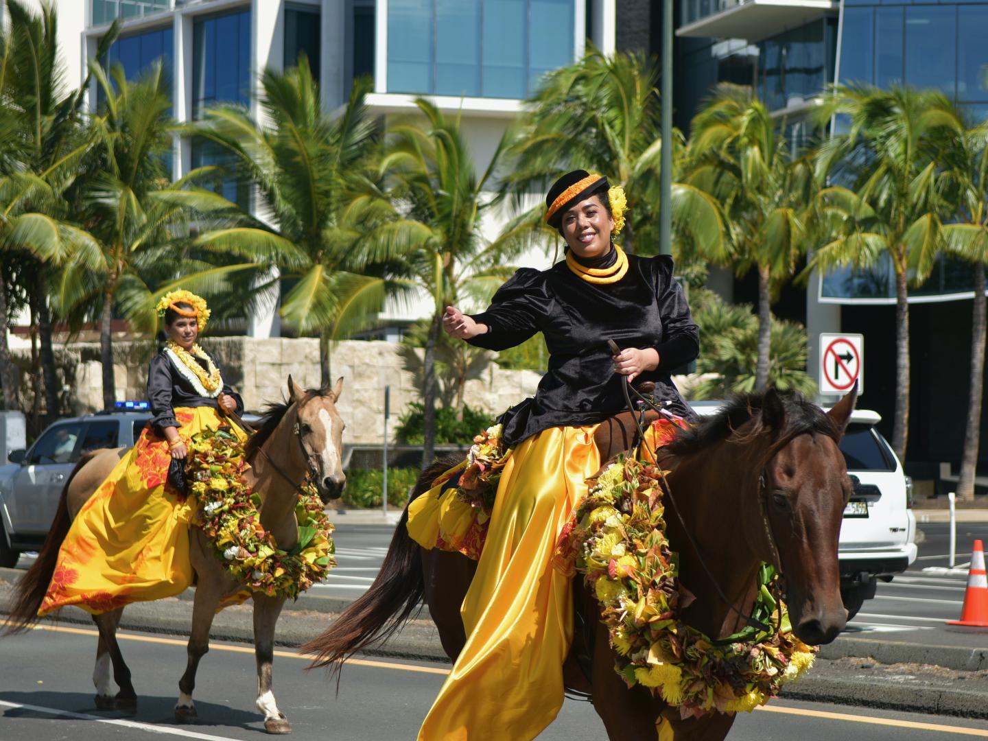夏威夷州檀香山一年一度的阿罗哈节期间的大游行