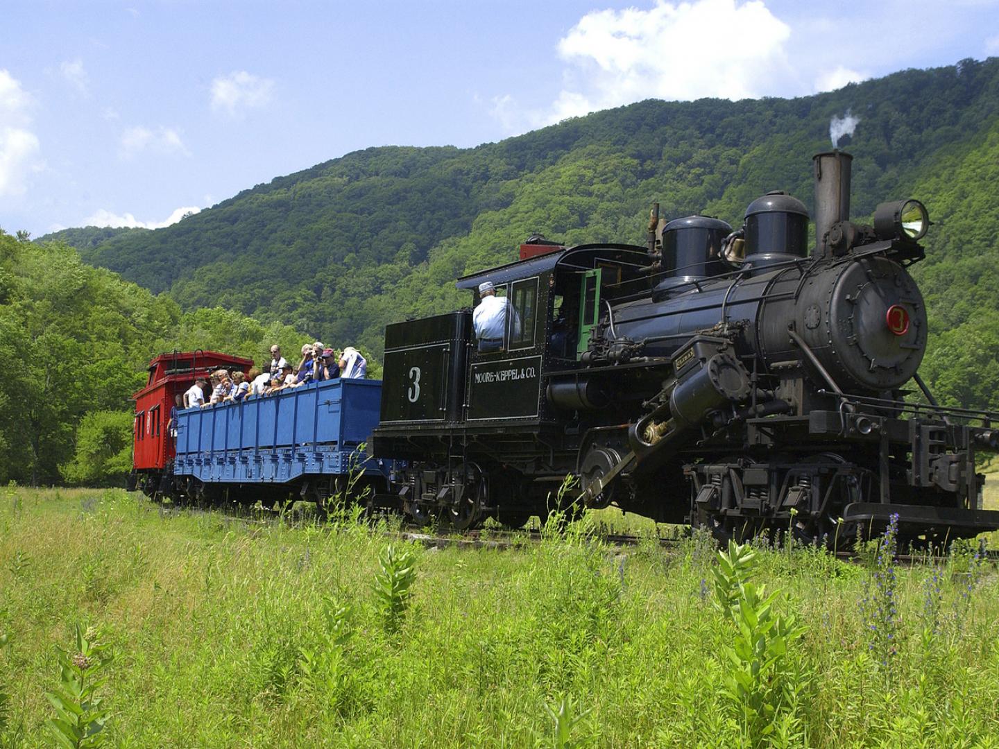 沿渡滨和绿蔷薇山谷铁路乘坐火车