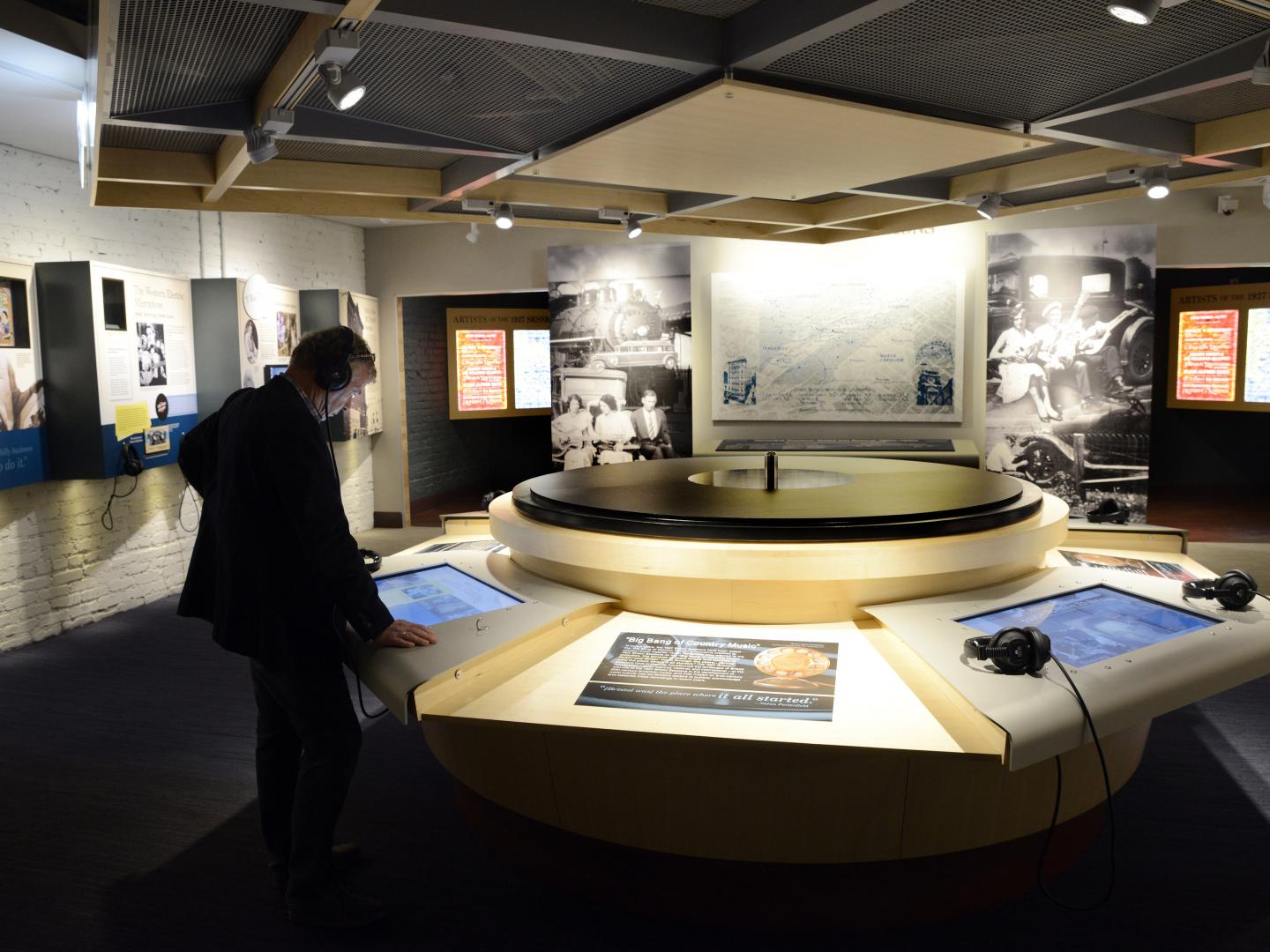 An exhibit inside the Birthplace of Country Music Museum in Bristol