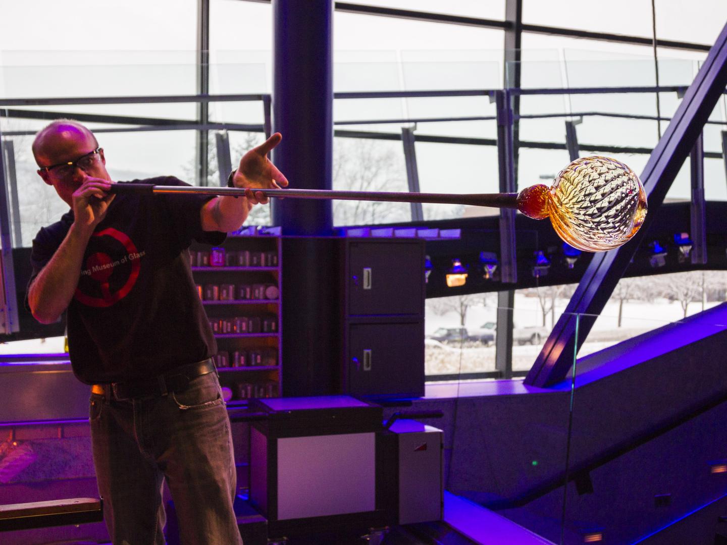 Glass blowing demonstration at the Corning Museum of Glass in New York