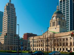 View of the downtown district skyline in Fort Wayne