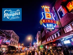 以贝尔街为主题的孟菲斯旅游宣传图
