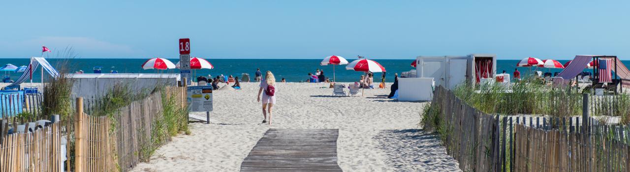 A boardwalk to the beach in Cape May, New Jersey
