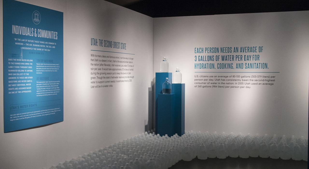 Water exhibit inside The Leonardo museum in Salt Lake City, Utah