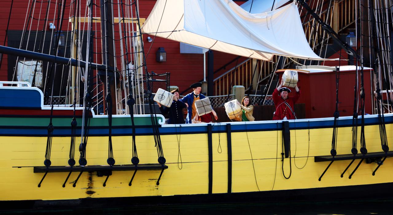 Boston Tea Party re-enactment in Massachusetts