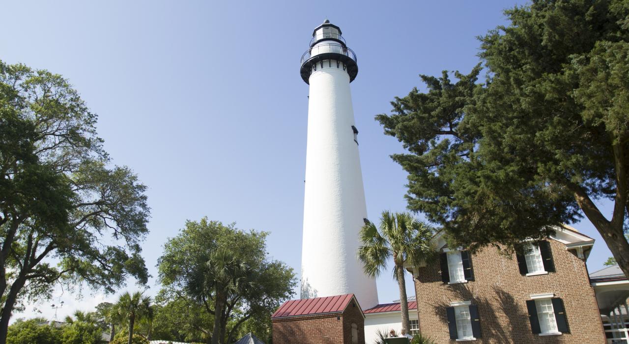 佐治亚州黄金群岛的圣西蒙岛灯塔