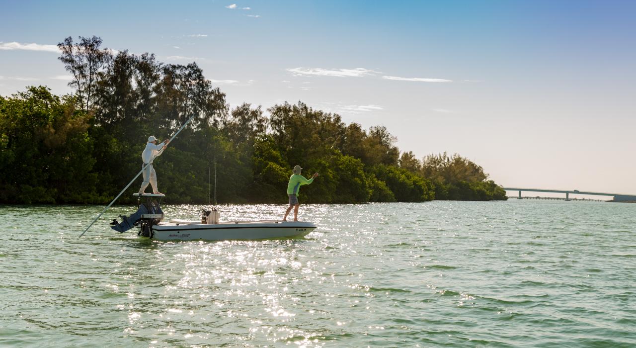 Pesca al atardecer en el Charlotte Harbor