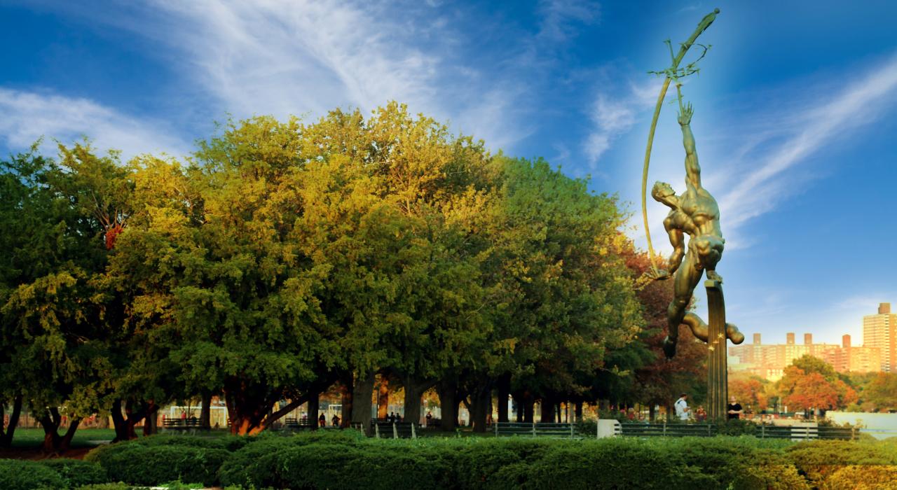 U.S. Open Tennis Stadium sculpture in Flushing, New York