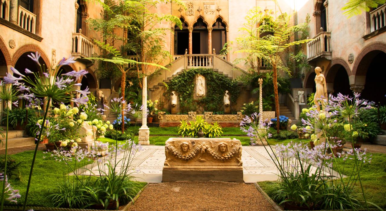 Stunning gardens at the Isabella Stewart Gardner Museum in Boston, Massachusetts