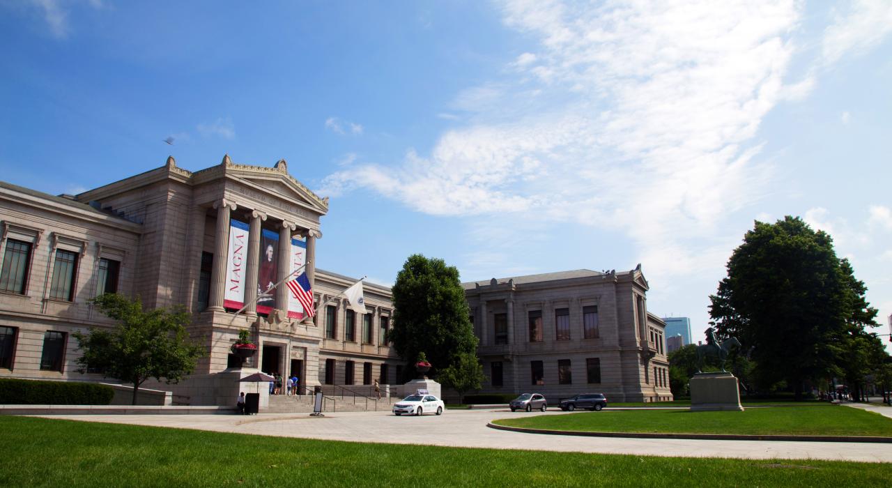 Outside the Museum of Fine Arts in Boston, Massachusetts