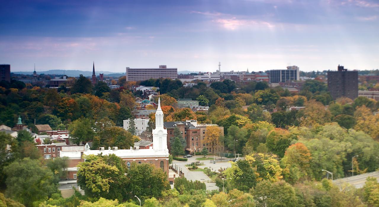 Blick von der Poughkeepsie Bridge im Hudson Valley, New York