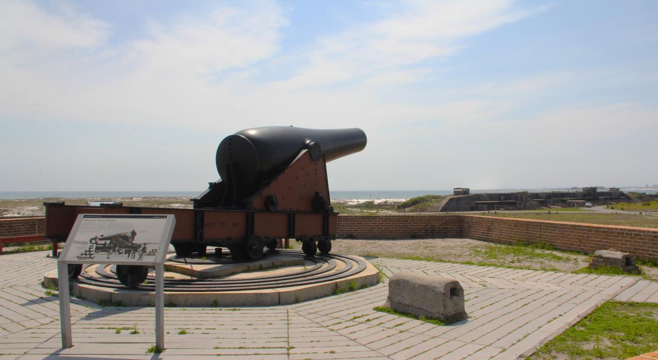 Cannon at the historic Fort Pickens, Pensacola Beach, Florida