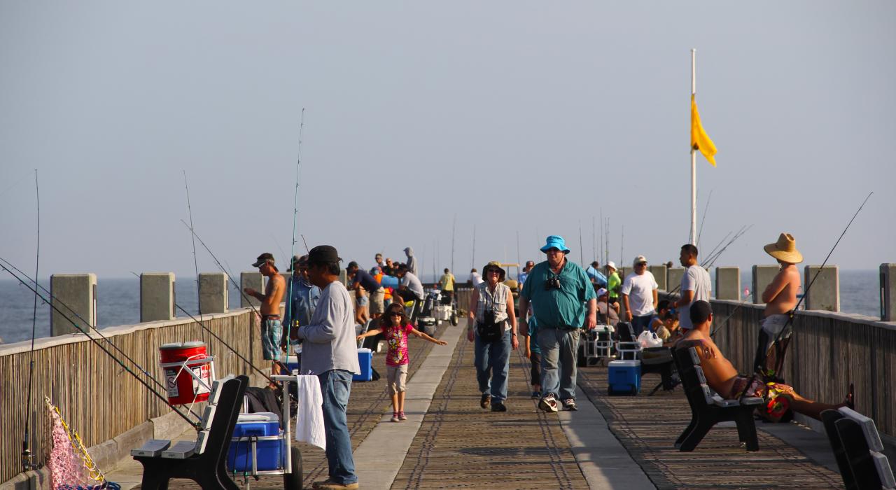 Fishing on the Pensacola Beach Gulf Pier in Florida